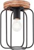 Brilliant Plafondlamp Tosh 20cm zwart met houtbruin 99500/66 online kopen